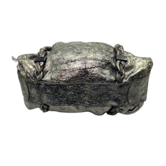 Botkier Braided Handle Metallic Shoulder Bag - Pewter/Brass - Picture 5 of 13